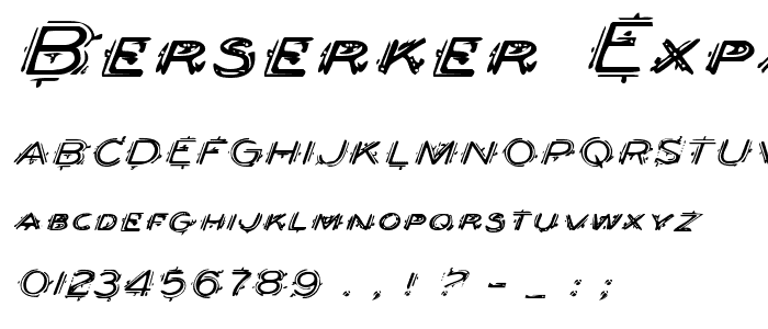 Berserker Expanded Italic font